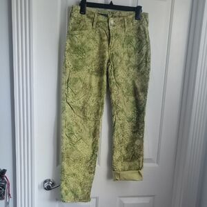 Pilcro Light Green Patterned Pants Crops  Wanderer Anthropologie 26